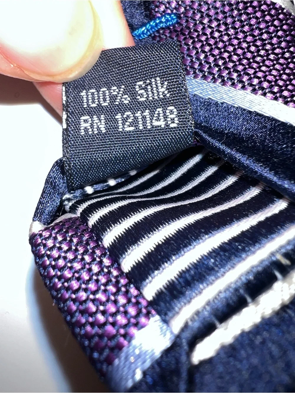 Nautica 100% silk tie Classic Navy and Purple Striped Men’s Tie